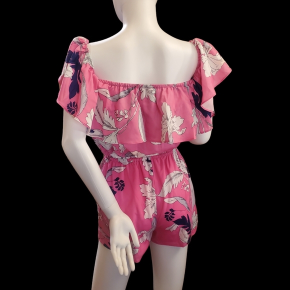 Yumi Kim Eastern Garden Pink Off The Shoulder Romper, Size XS, NWT - Picture 8 of 11